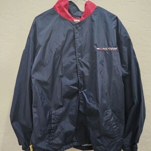 Tommy Hilfiger Athletics Navy Blue And Red Vintage Windbreaker